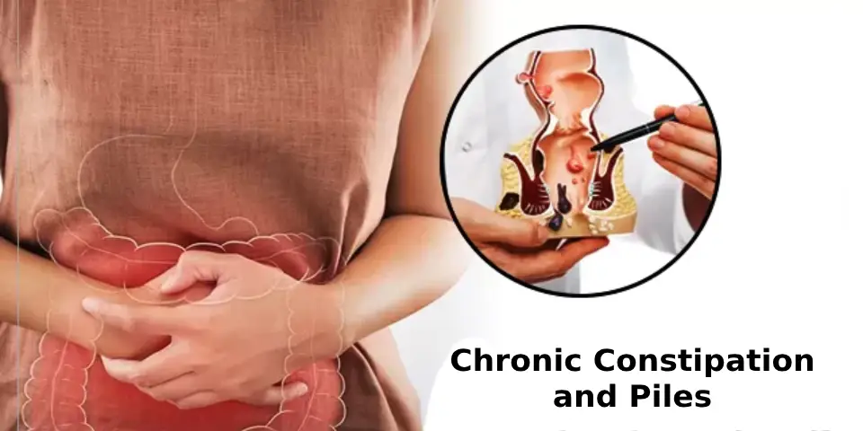 Illustration depicting strategies for managing chronic constipation and piles